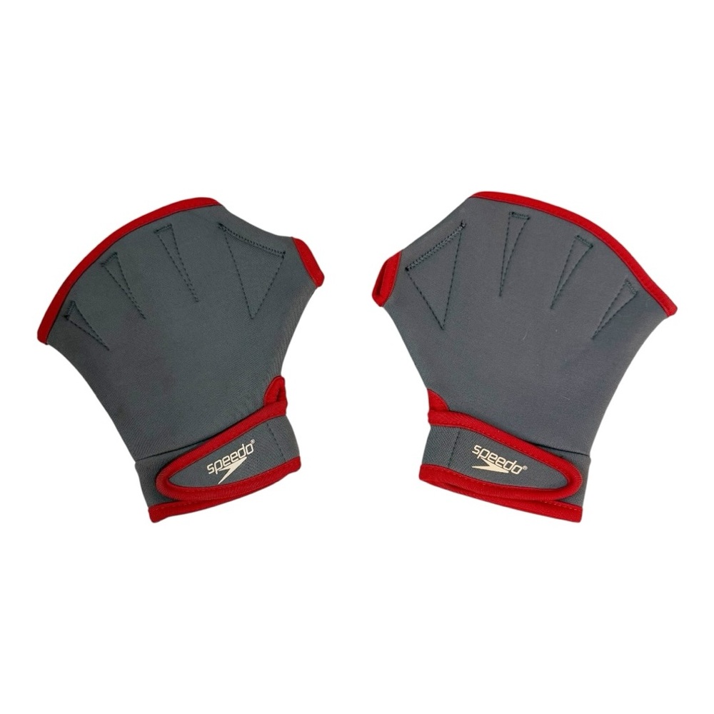 Speedo Aquatic Neoprene Fitness Gloves Grey Red Size Small